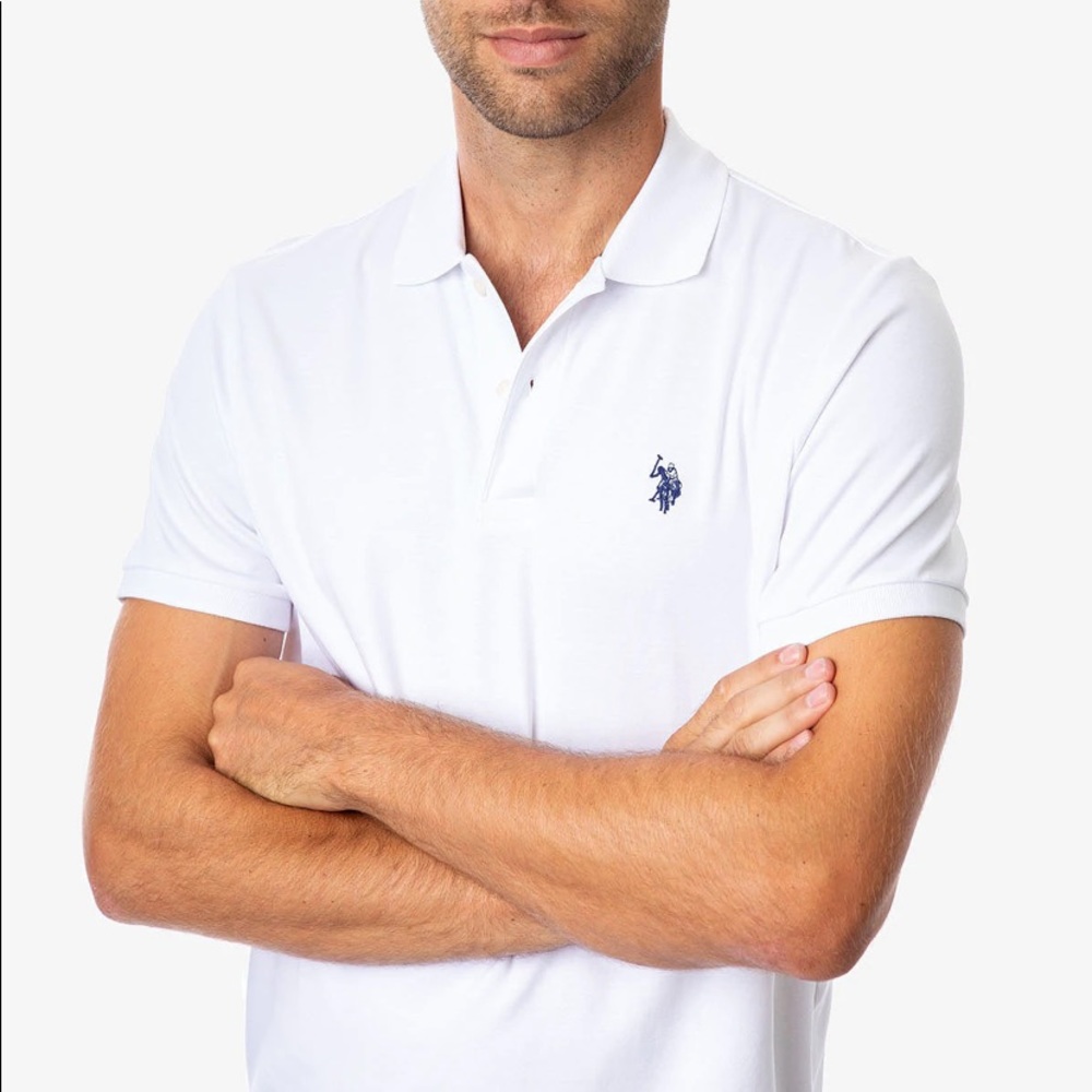 U.S. Polo Assn Mens. White Polo Shirt
